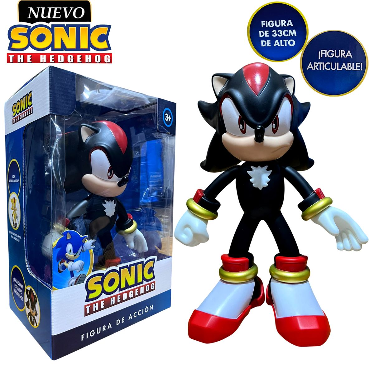 SONIC - Muñeco Sonic The Hedgehog Articulable SHADOW