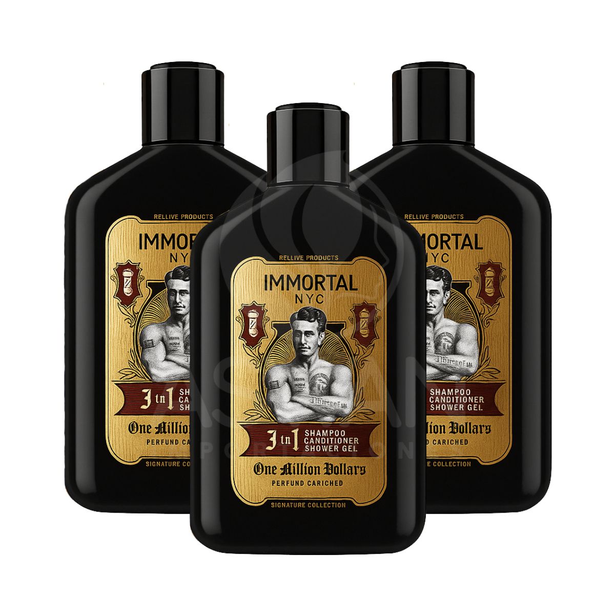 GENERICO - Pack x3 Shampoo 3 en 1 One Million 500 ml - IMMORTAL NYC