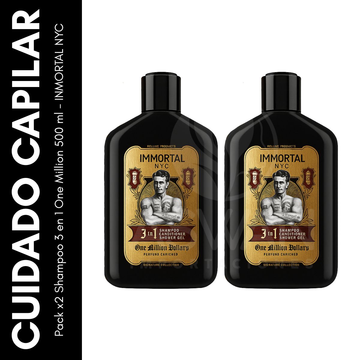 GENERICO - Pack x2 Shampoo 3 en 1 One Million 500 ml - IMMORTAL NYC