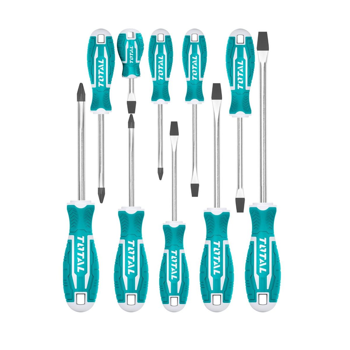 TOTAL TOOLS - Set de Destornilladores 10pcs magnetico Total