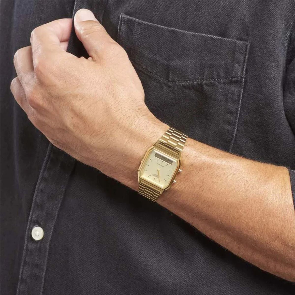 CASIO - RELOJ CASIO ORIGINAL AQ-230A DORADO  CAS-51