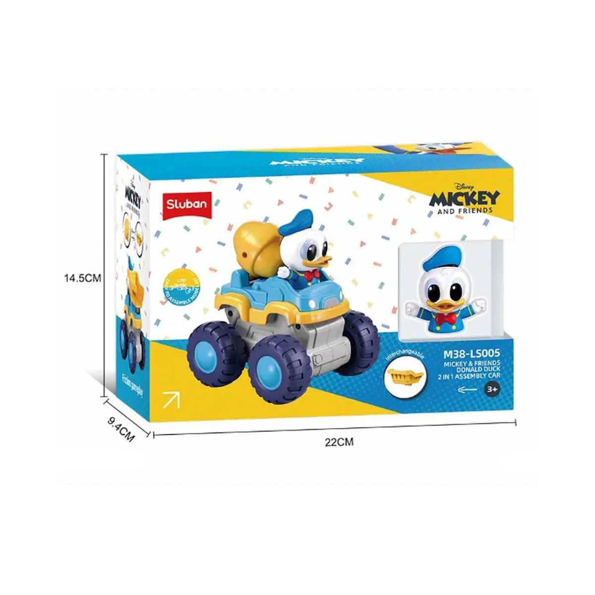 DISNEY BABY - Juguete Camión Monstruo de fricción del Pato Donald 10 piezas