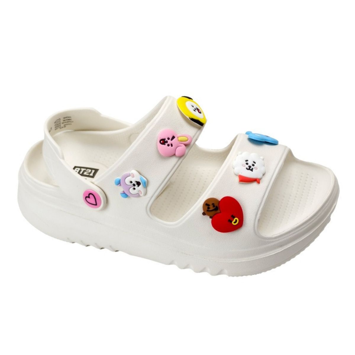 DISNEY CLASICOS - Sandalias Mujer Playera Plataforma BT21 Blanco