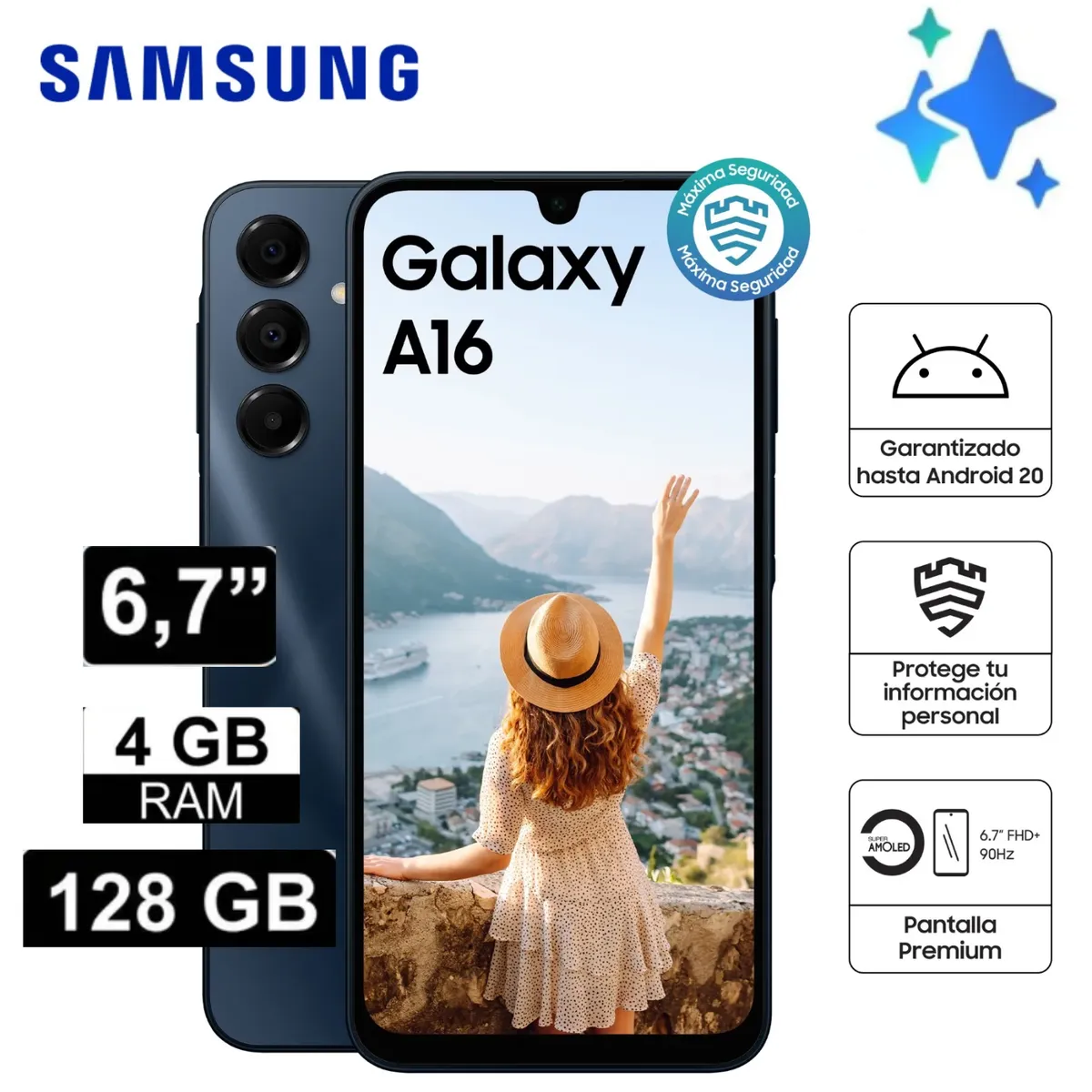 SAMSUNG - Samsung Galaxy A16 4G - 128GB 4GB - Negro