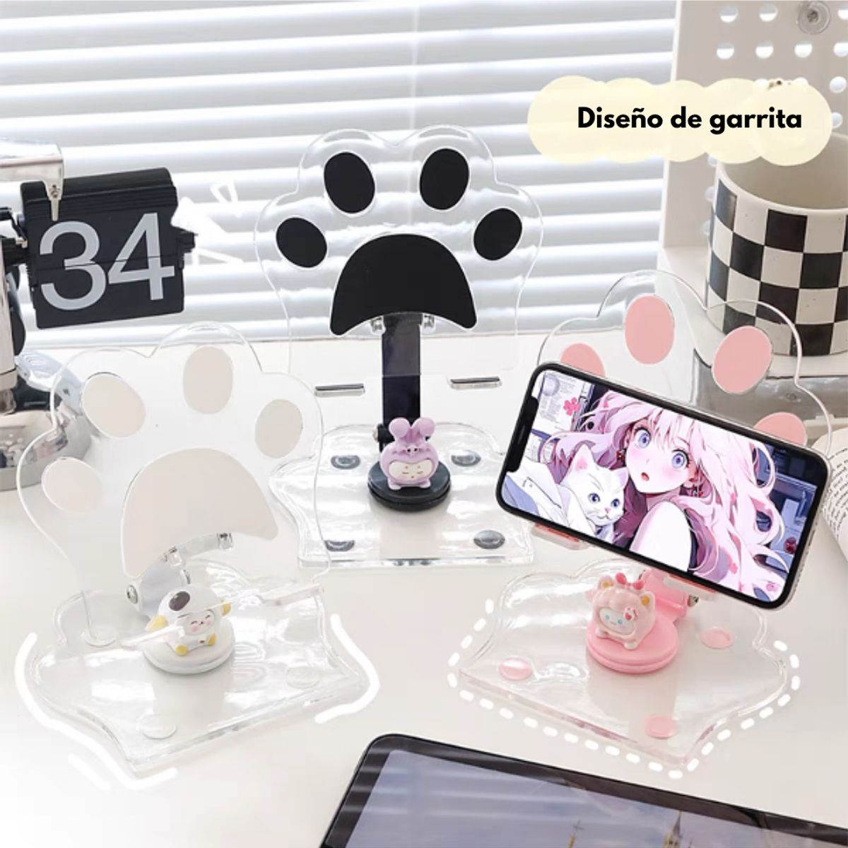 GENERICO - Soporte  HOLDER de Celular acrilico Giro 360