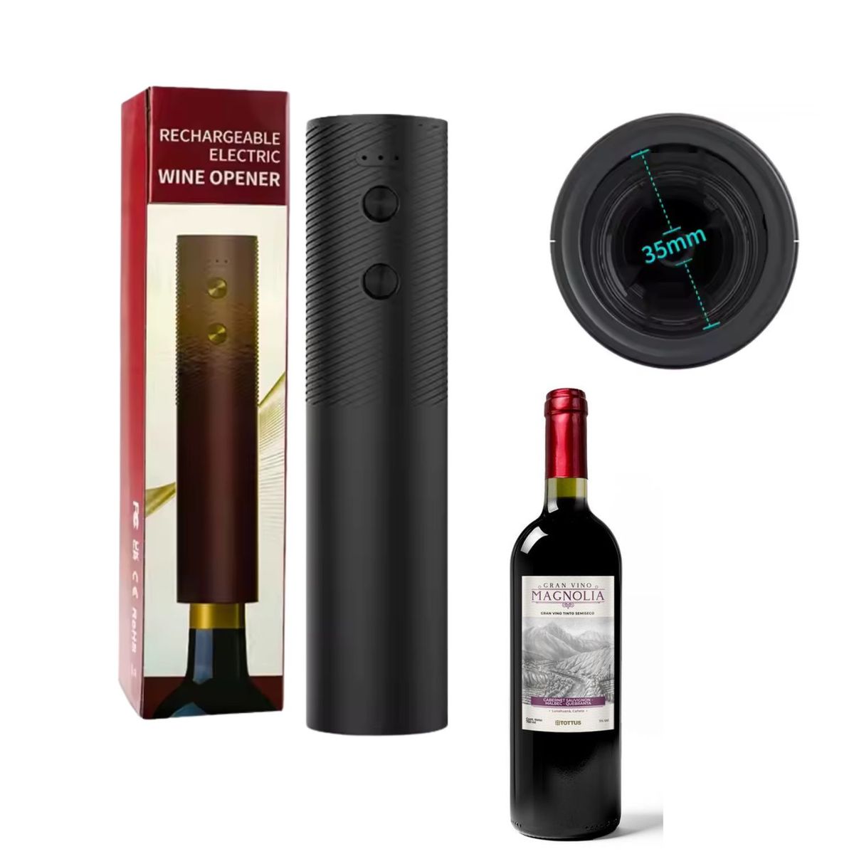 GENERICO - Sacacorcho Electrico Destapador De Botella De Vino