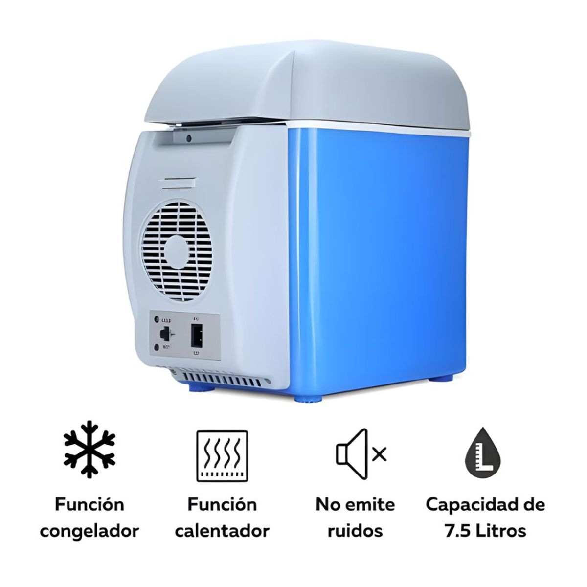 GENERICO - Mini Cooler Congelador Y Calentador Portátil Para Auto 7.5 L Azul