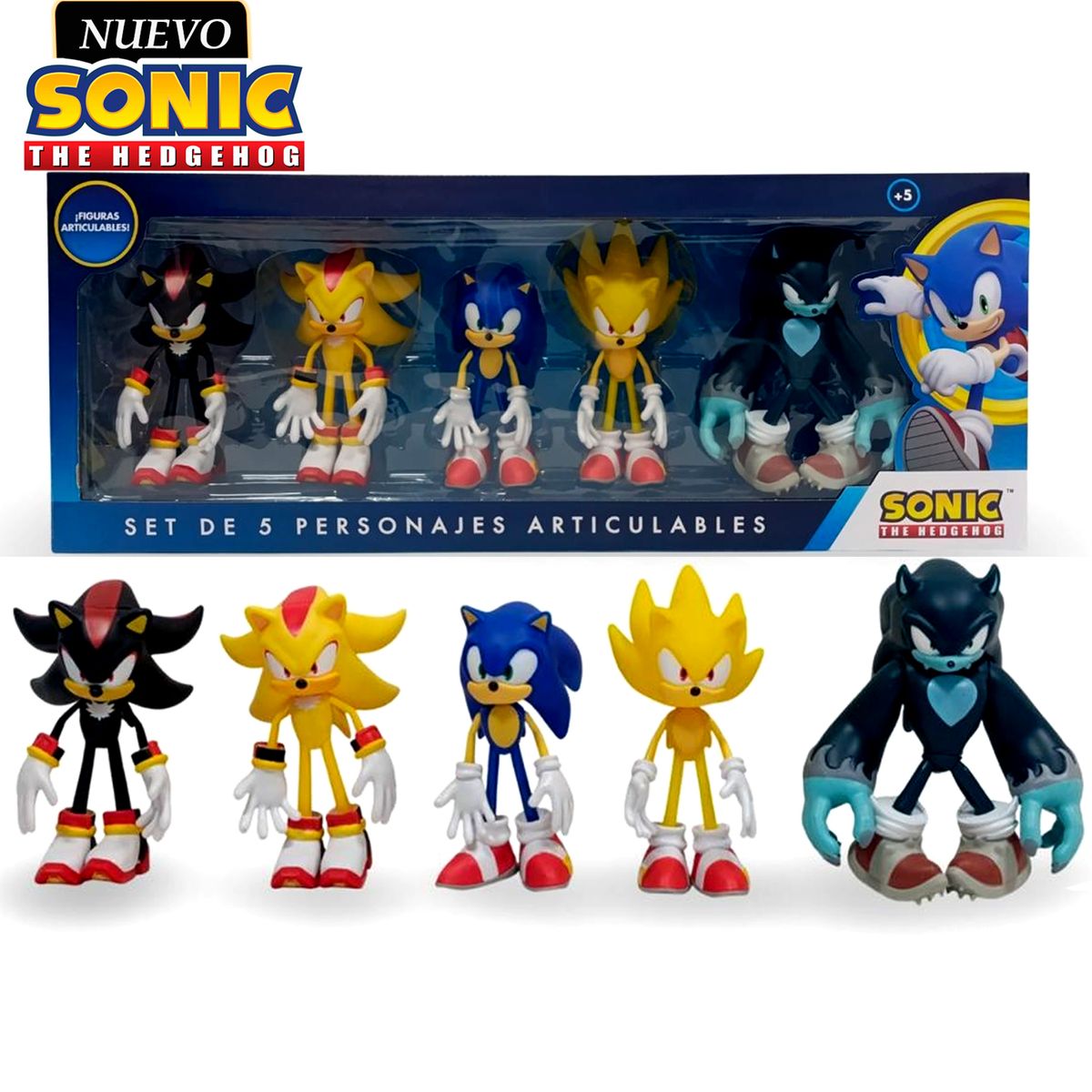 SONIC - Set de Muñecos Sonic y sus Amigos Articulables M5 Werehog