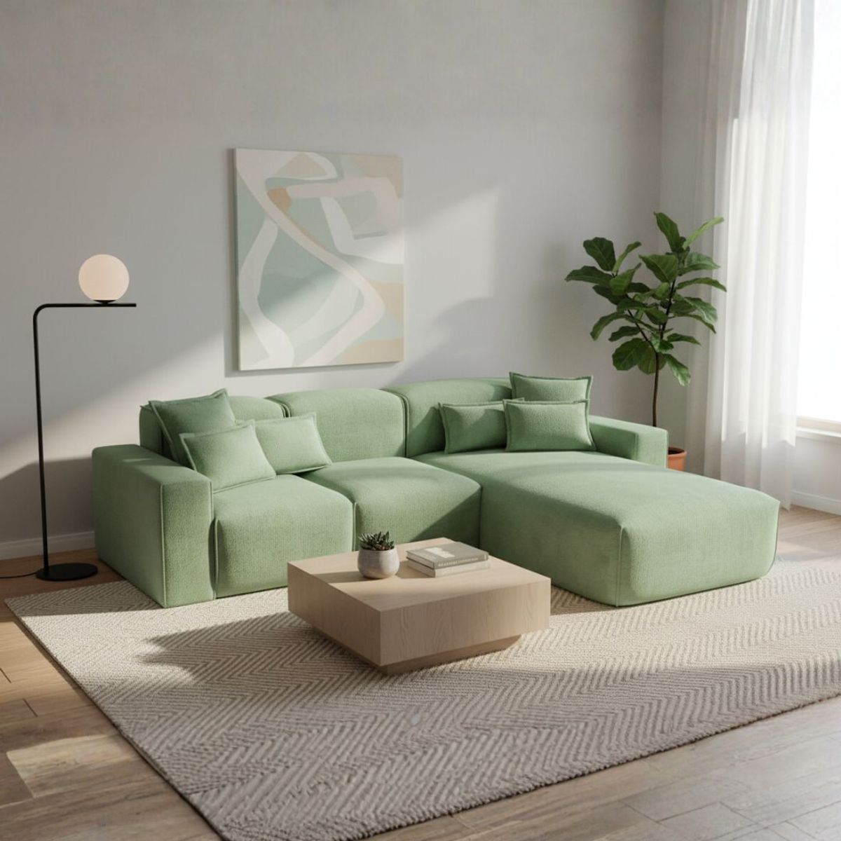 GENERICO - Seccional Rodolfo en Tela Chenille Antifluido  Sofá Moderno Cómodo y Elegante