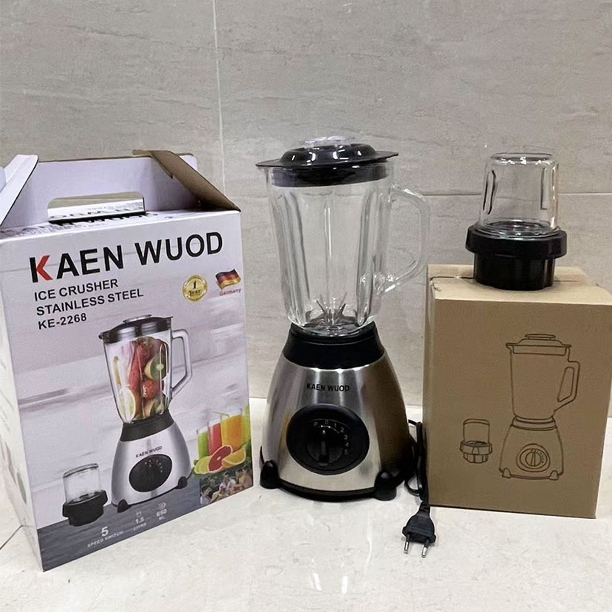 PREMIUM - Licuadora Exprimidora 2 En 1 5 Velocidades 1.5 Litros 850w - Plateado