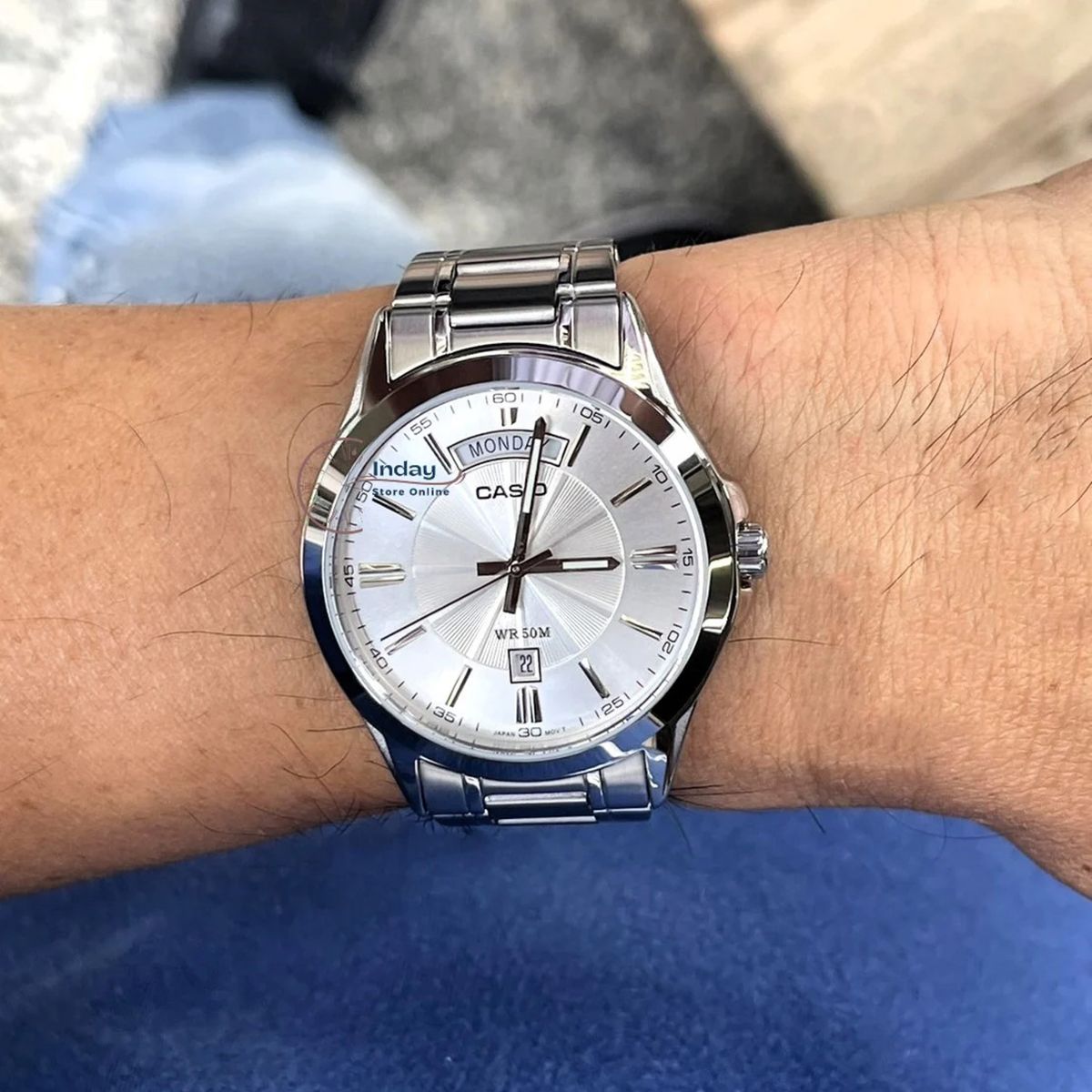 CASIO - MTP-1381D - RELOJES CASIO PARA HOMBRE ACERO BLANCO - CAS-73