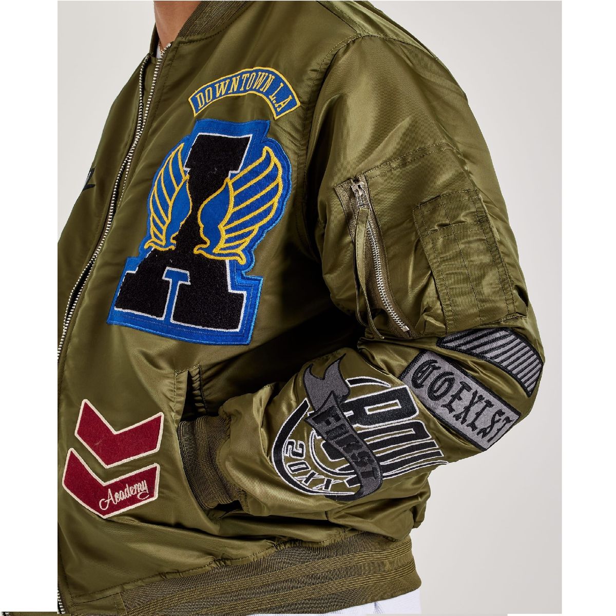 GENERICO - CASACA BOMBER FIRST ROW ESTILO AVIADOR - OLIVA