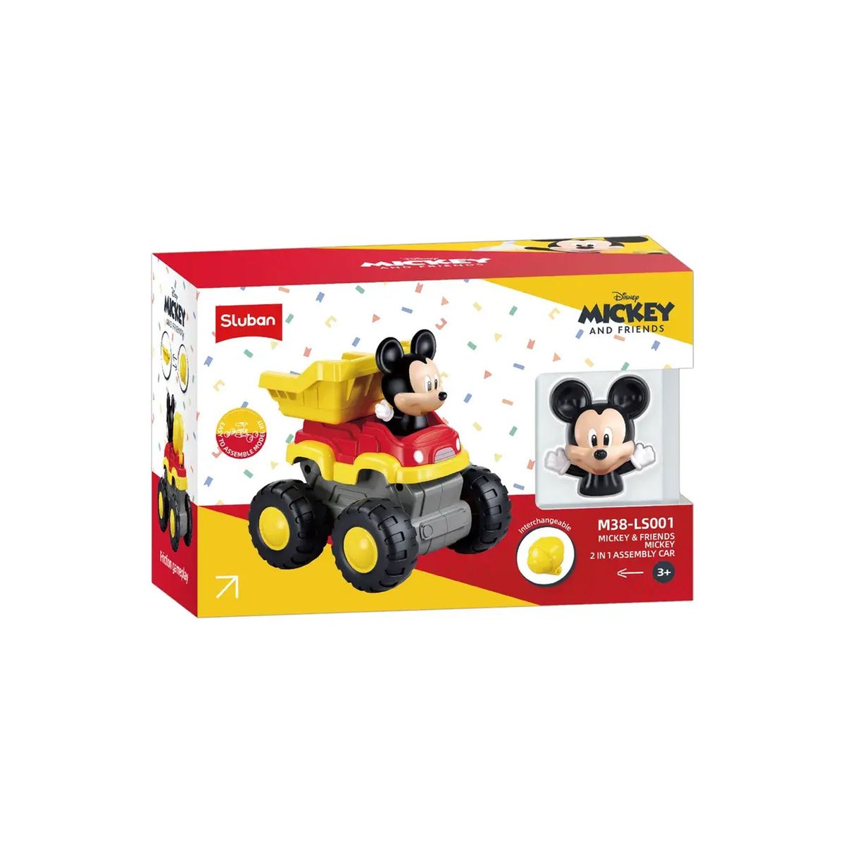 DISNEY BABY - Juguete Camión Volquete de fricción de Mickey 2 en 1 12 piezas