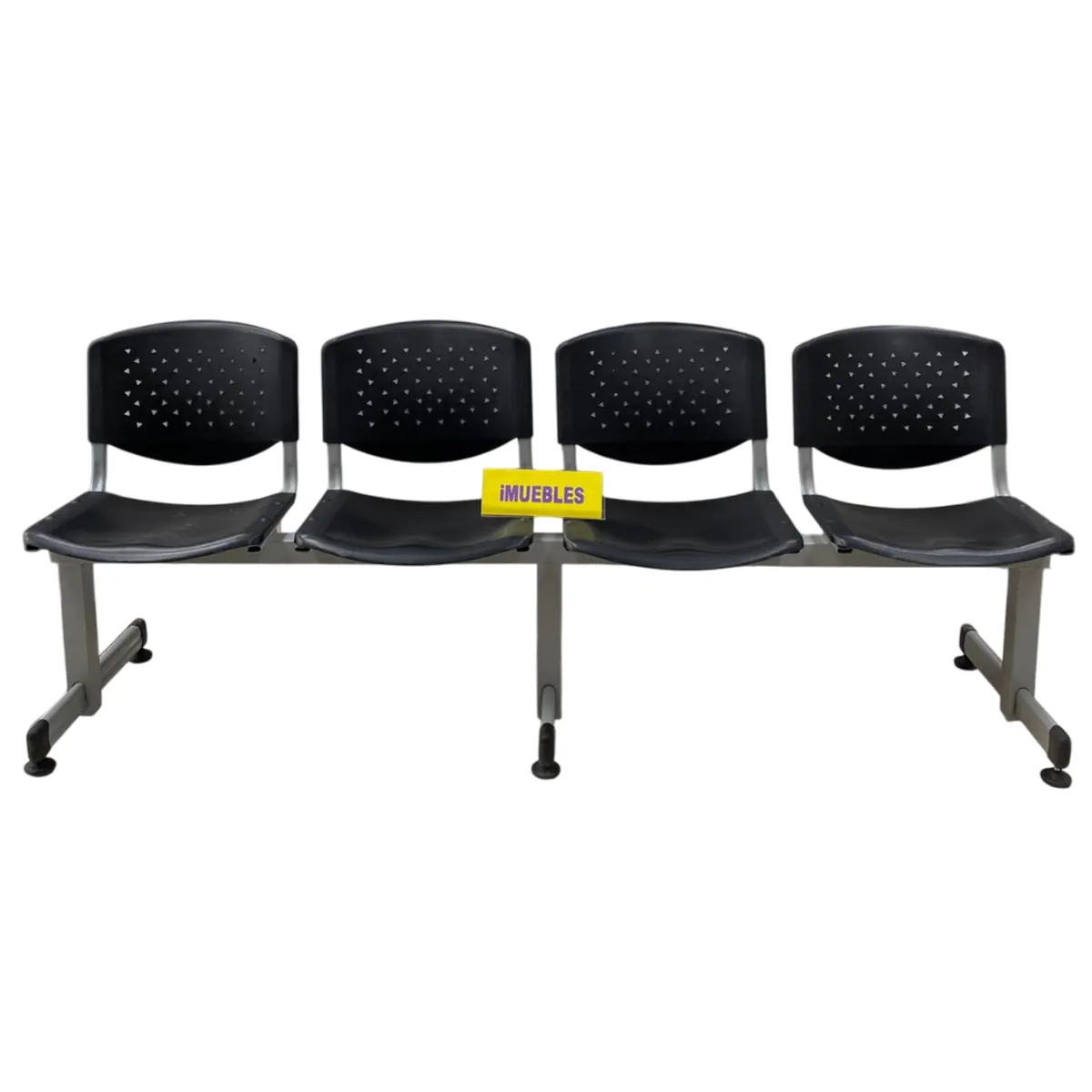 TEMEL - Banca de Espera Tándem de 4 Asientos Color Negro – Modelo T4 – TEMEL