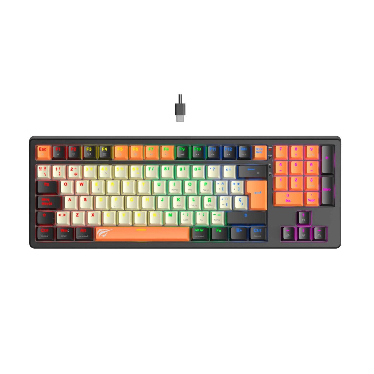 HAVIT - TECLADO GAMER MECANICO TRICOLOR GAMENOTE KB512L-SP