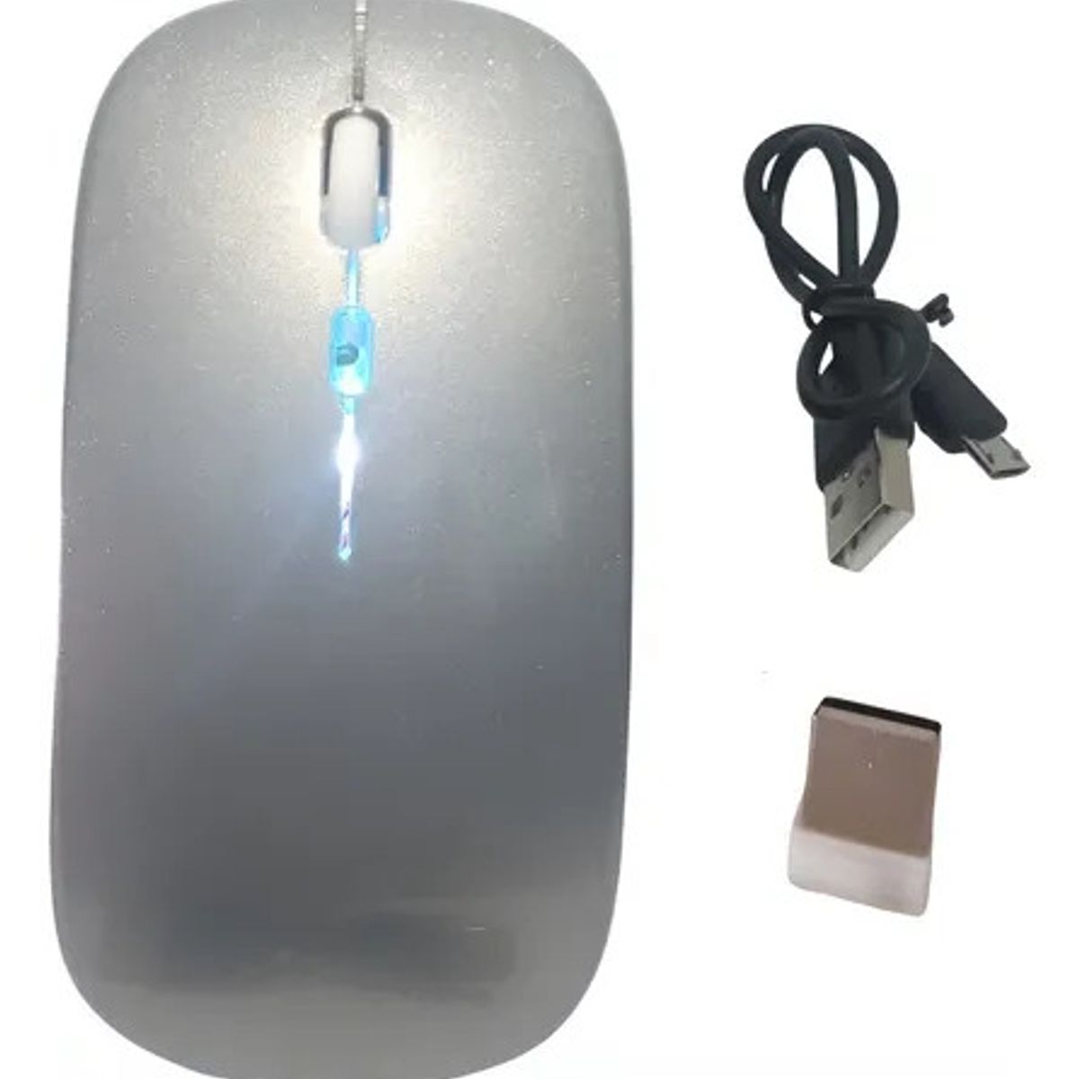 GENERICO - MOUSE INALAMBRICO ULTRA DELGADO RECARGABLE GRIS OSCURO