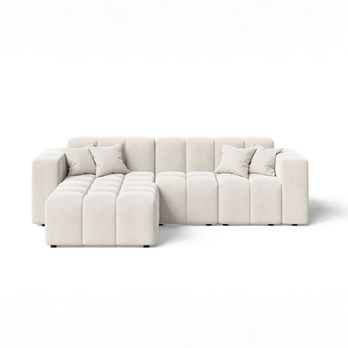 GENERICO - Seccional Cuadri en Tela Chenille Antifluido  Sofá Moderno y Confortable