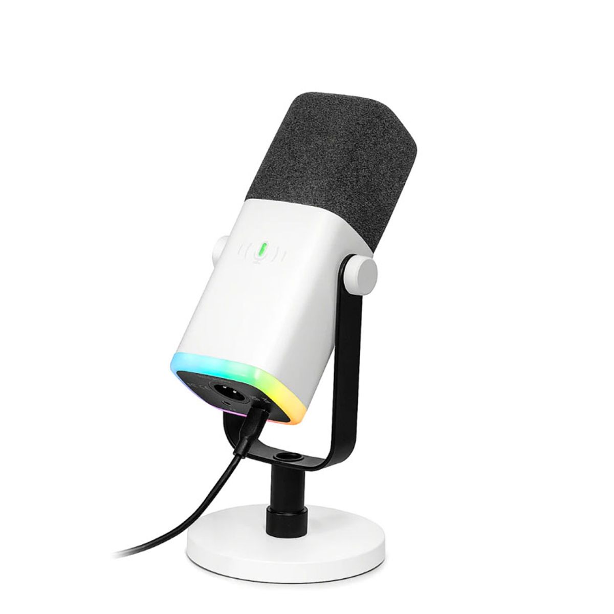 FIFINE - Micrófono Fifine AM8 White Dinámico USBXLR con RGB y Mute