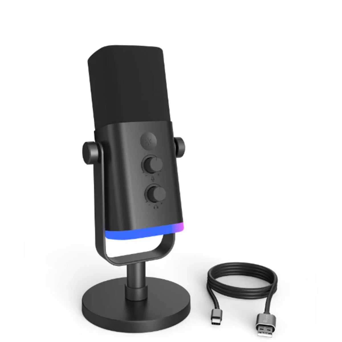 FIFINE - Micrófono Fifine AM8 Black Dinámico USBXLR con RGB y Mute