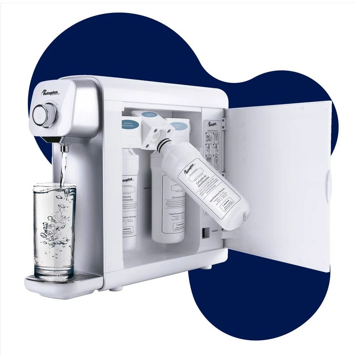 ROTOPLAS - Purificador y Alcalinizador de Agua Rotoplas + 3 Cartuchos
