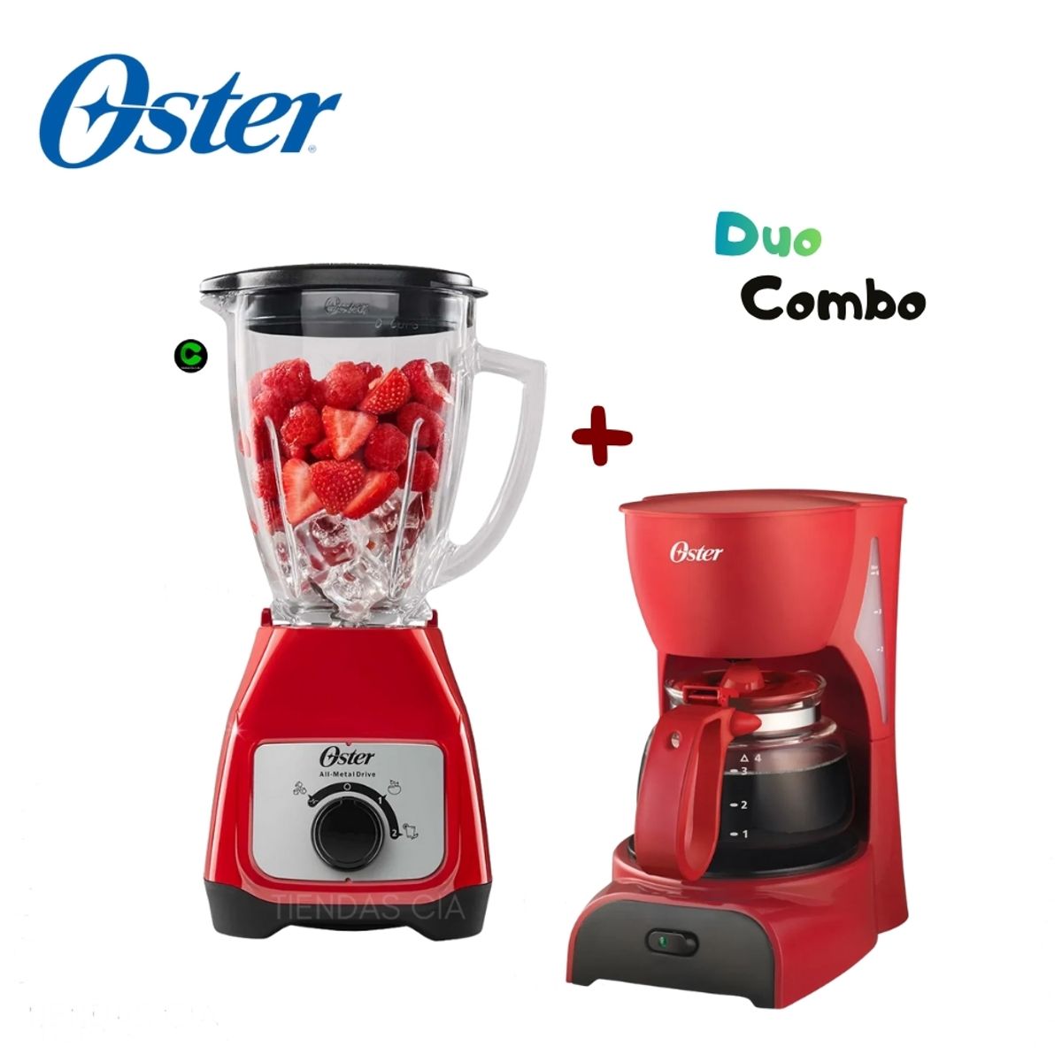 OSTER - Combo Oster Licuadora BLSTKAGRRD y Cafetera Rojo