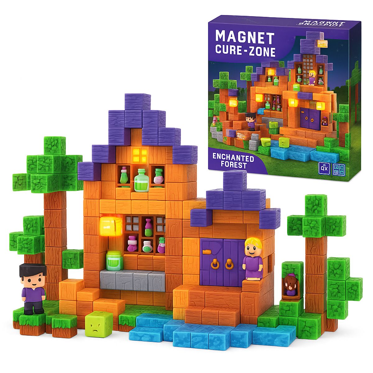 GENERICO - Magnet Cube-Zone Set de Construcción Magnética “Enchanted Forest”