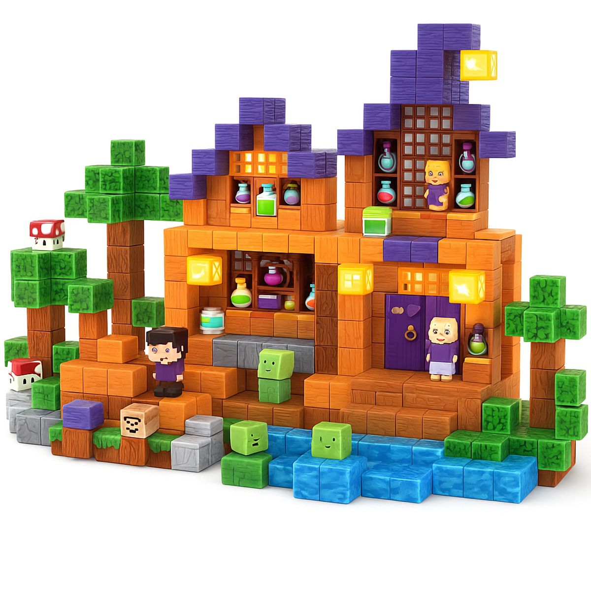 GENERICO - Magnet Cube-Zone Set de Construcción Magnética “Enchanted Forest”