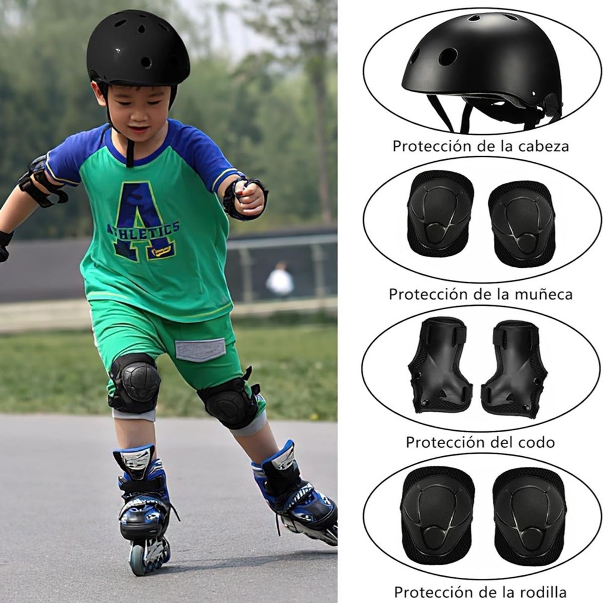 GENERICO - Casco de Protección con Rodilleras y Canillera Rosado