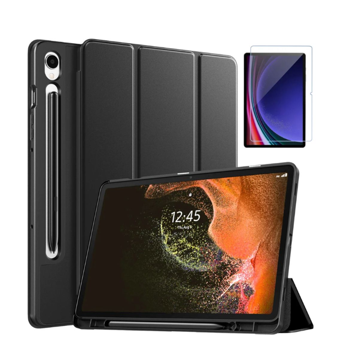 CASE - Funda Smart Case Porta pencil Para Samsung s10 - s10 fe  negro + MICA de vidrio