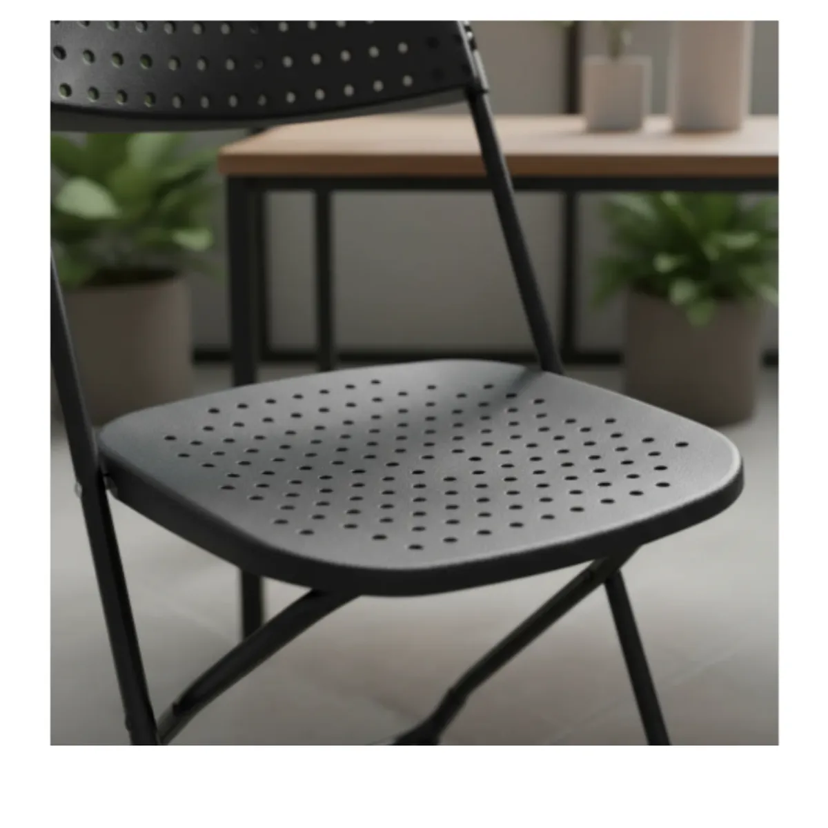 PET MOOD - Silla Plegable De Metal Y Plástico Reforzado Negra
