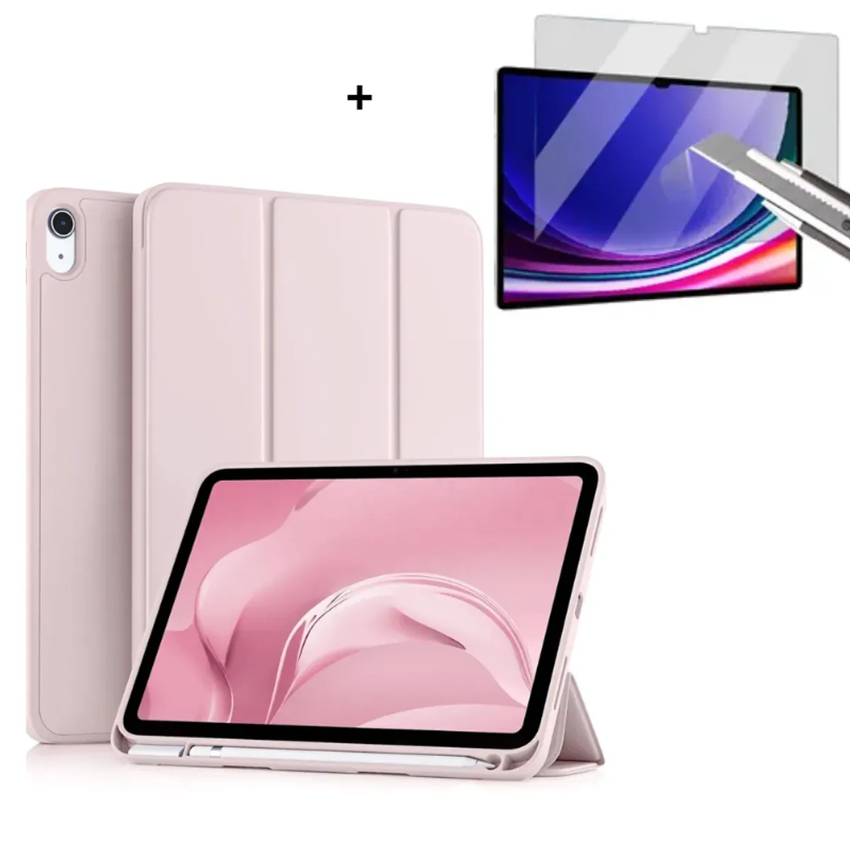 CASE - Funda Case Para iPad 11 (A16) 2025 11va Gen Con Porta Pencil - rosado + mica