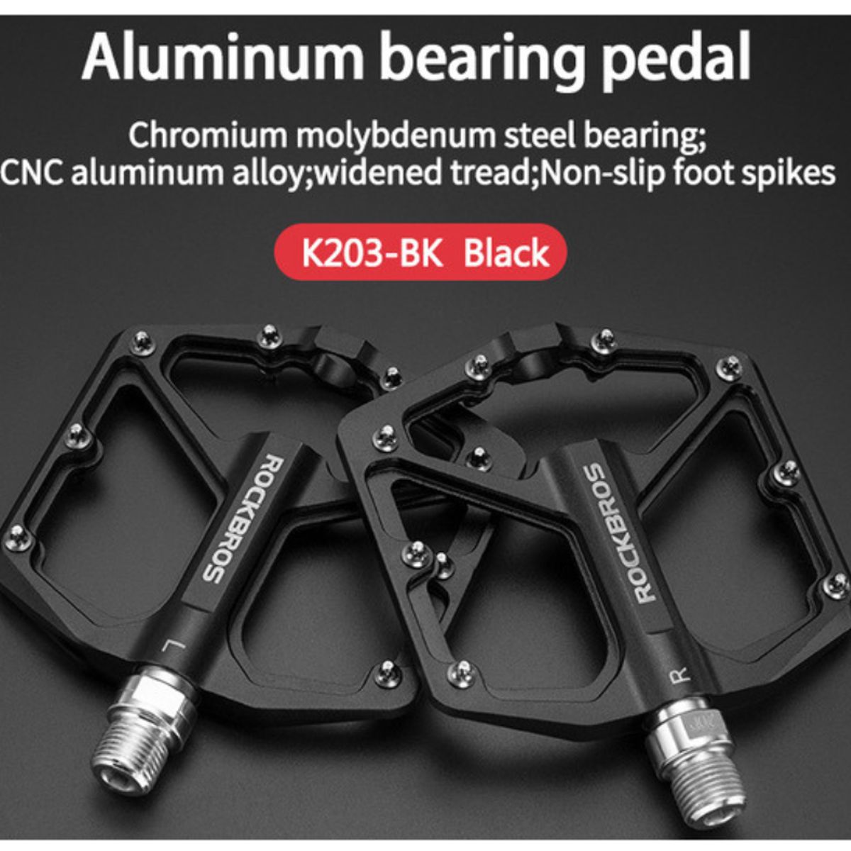 Rockbros - Pedal de Aluminio K203 Rockbros NEGRO