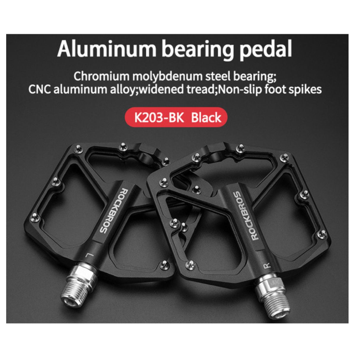 Rockbros - Pedal de Aluminio K203 Rockbros NEGRO