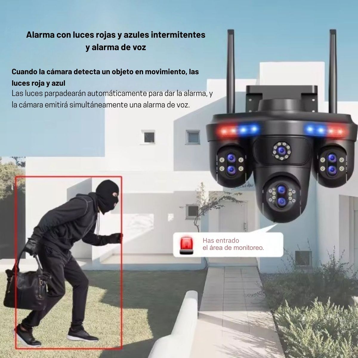OEM - CAMARA WIFI 360° IP 66 CON TRIPLE LENTE + ZOOM OPTICO