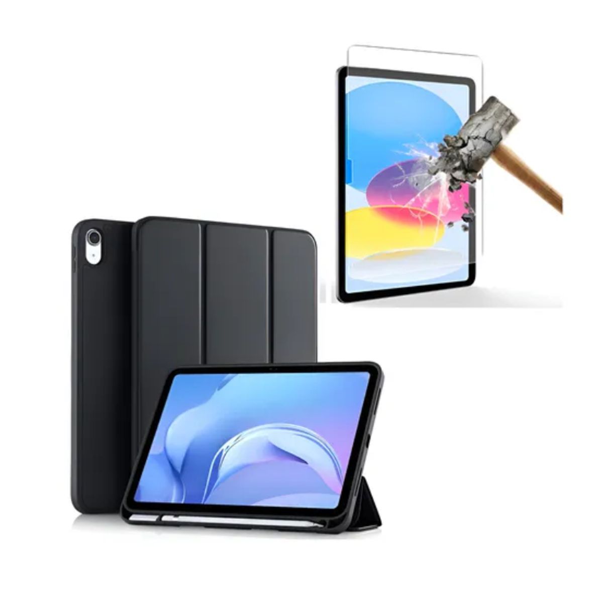 CASE - Case Funda Para iPad 10ma Gen 10.9 (2022) color negro + mica