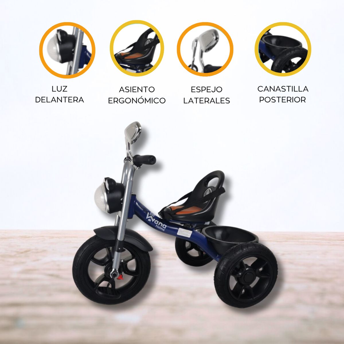 CONFORT KID'S - Triciclo Chavito para Niños «HARLEY»  BLUE
