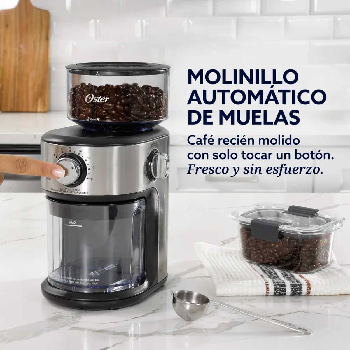 OSTER - Molinillo de Cafè Automàtico Oster 18 Configuraciones de Molienda  BVSTBMH24