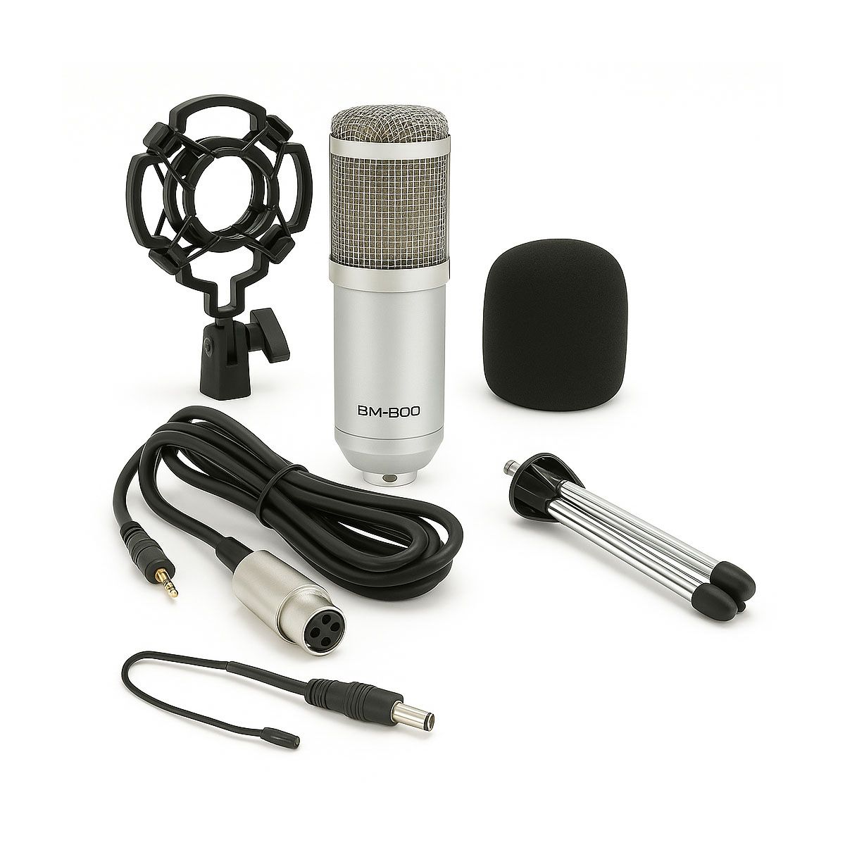 GENERICO - Micrófono Condensador BM800 Con Salida 35mm Unidireccional Gris