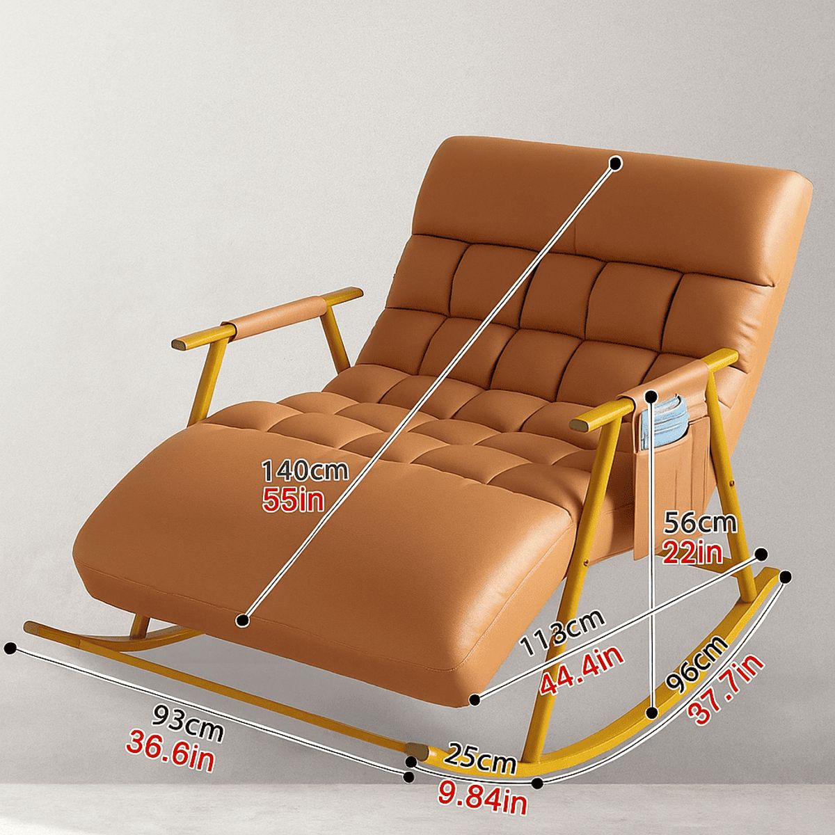 GENERICO - SILLA SILLÓN MECEDORA SOFÁ RECLINABLE AJUSTABLE 5 POSICIONES EXTRA  ANCHO