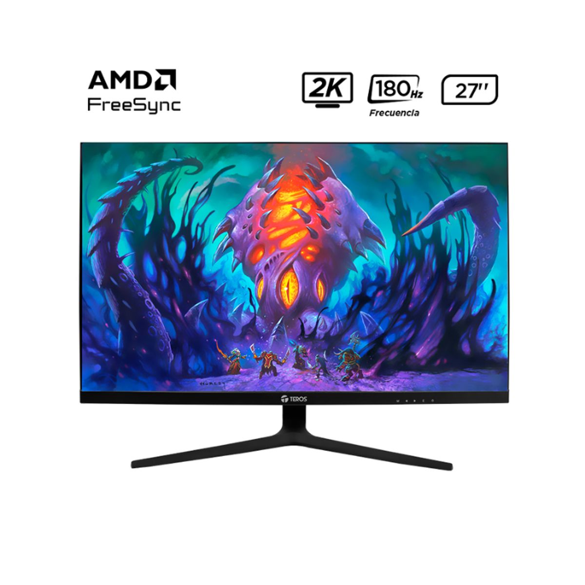 TEROS - Monitor plano gaming TEROS TE-2769G, 27" QHD IPS flat, 180 Hz, 1ms, HDMI, DP, Audio