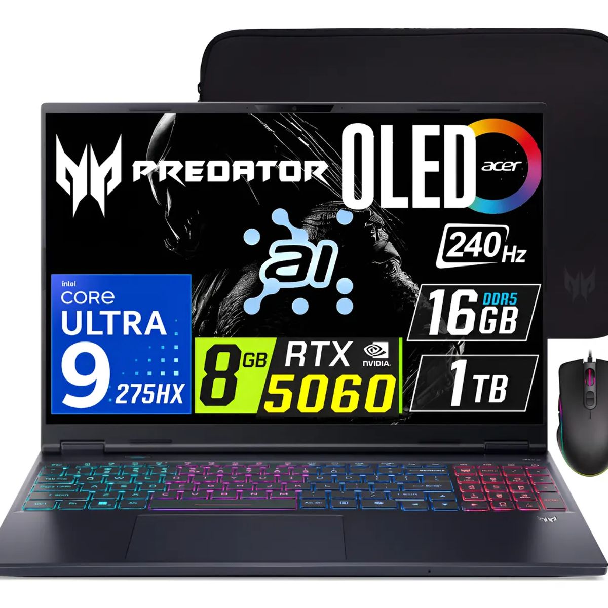 ACER - Acer Predator Helios NEO 16 AI, Core Ultra 9-275HX, 8G RTX5060, 16GB RAM, 1TB SSD, 16" OLED 240Hz