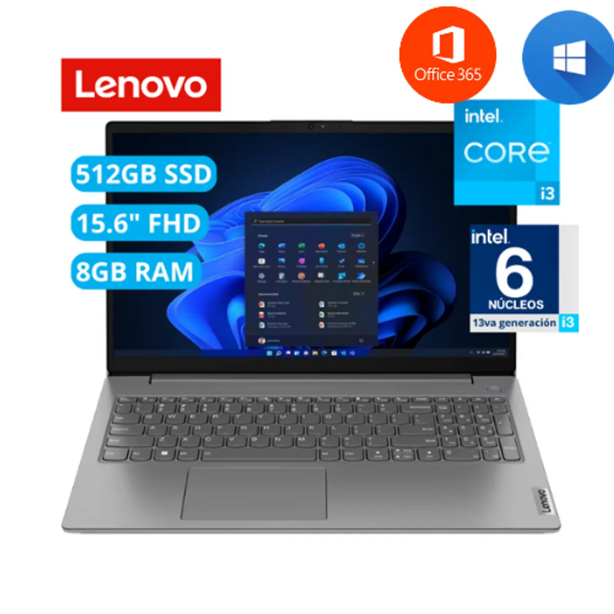 LENOVO - Notebook Lenovo V15 G4 IRU 156 FHD  Intel Core i3-1315U  8GB DDR4  SSD 512GB