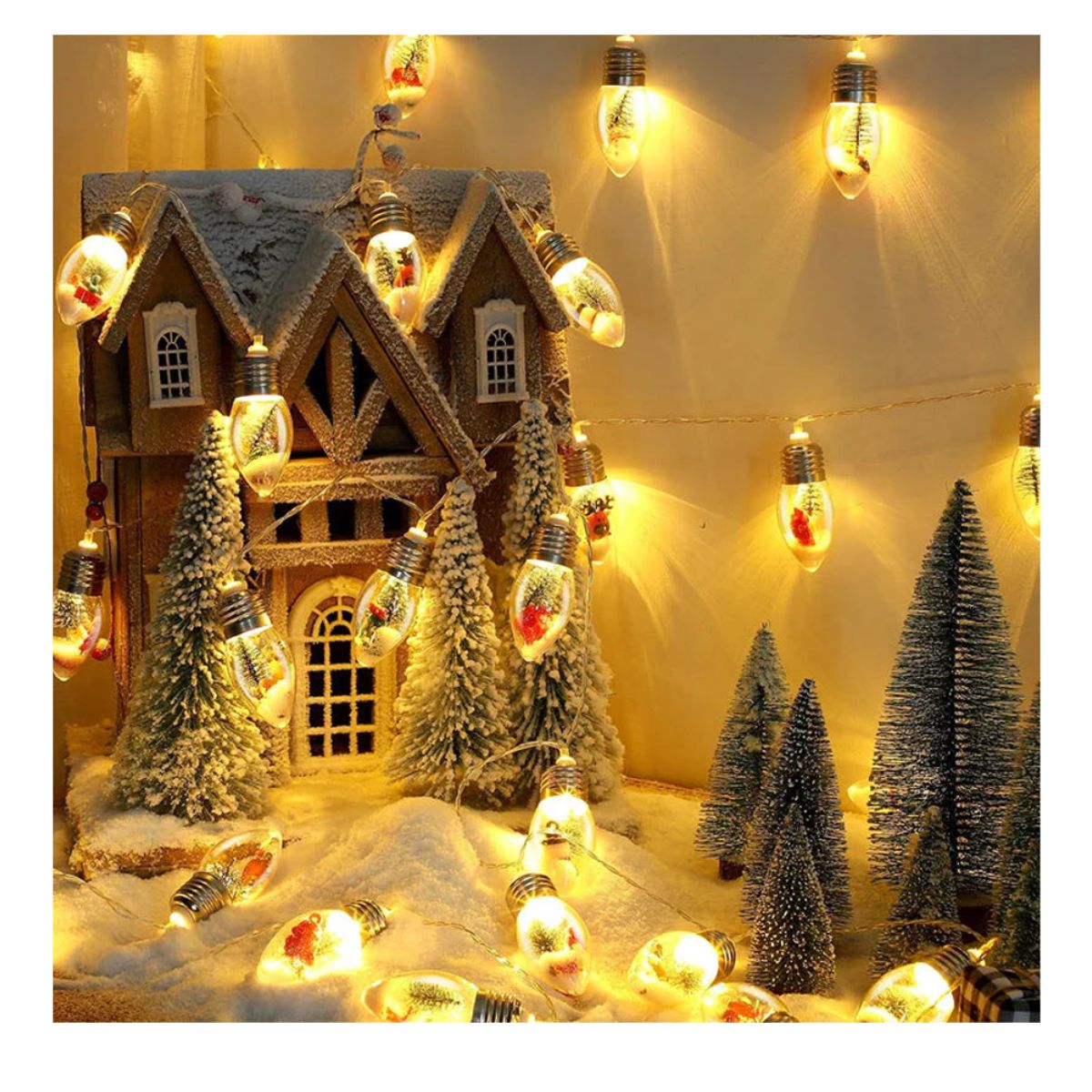 GENERICO - LUCES NAVIDEÑAS CON DISEÑO DE BOMBILLAS DECORATIVAS