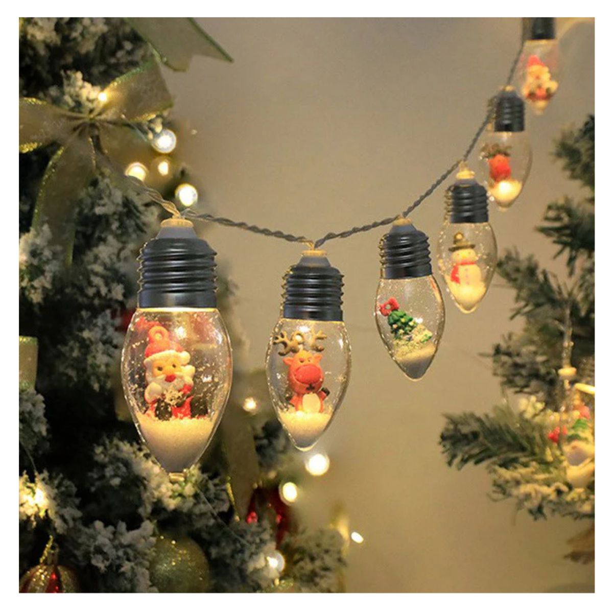 GENERICO - LUCES NAVIDEÑAS CON DISEÑO DE BOMBILLAS DECORATIVAS