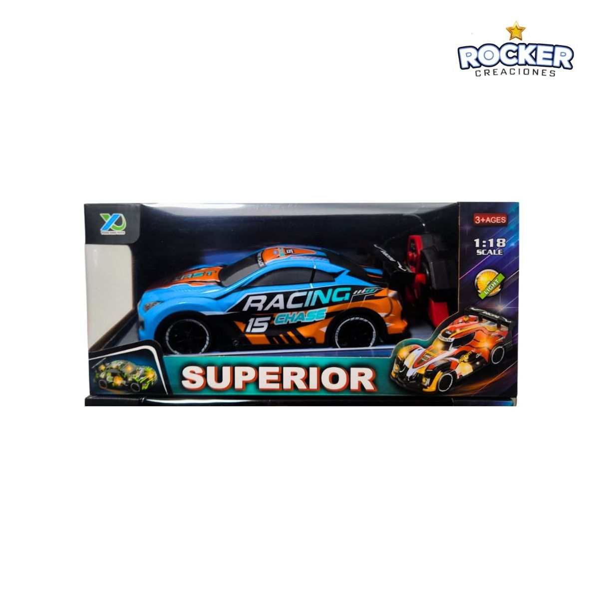 GENERICO - CARRO DE CARRERAS AZUL A CONTROL - LUZ INTERIOR