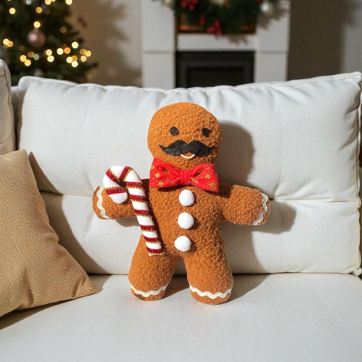 GENERICO - Cojín Hombre Galleta de Jengibre bastón 44cmx38cm CHIRIBELLA