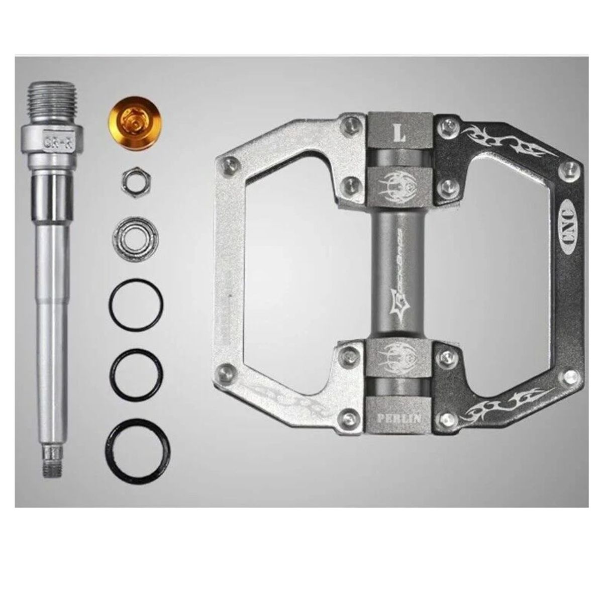 ROCKBROS - PEDALES PLANOS DE ALUMINIO 2010-12SBKS  ROCKBROS PLATEADOS