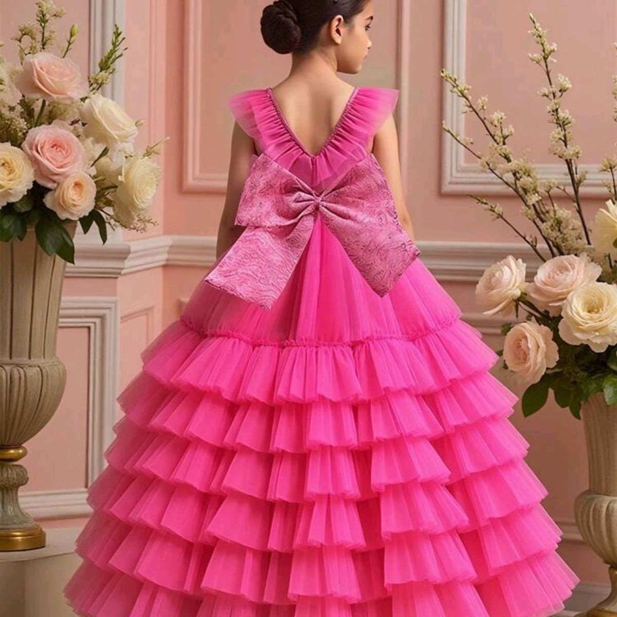 GENERICO - Vestido Princesa Niña Fucsia Talla 10