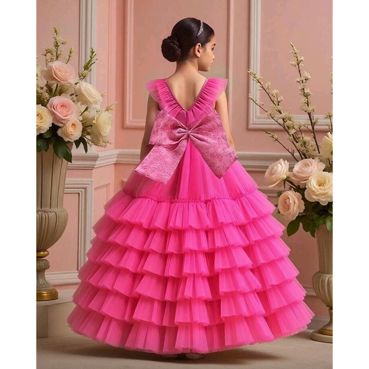 GENERICO - Vestido Princesa Niña Fucsia Talla 10