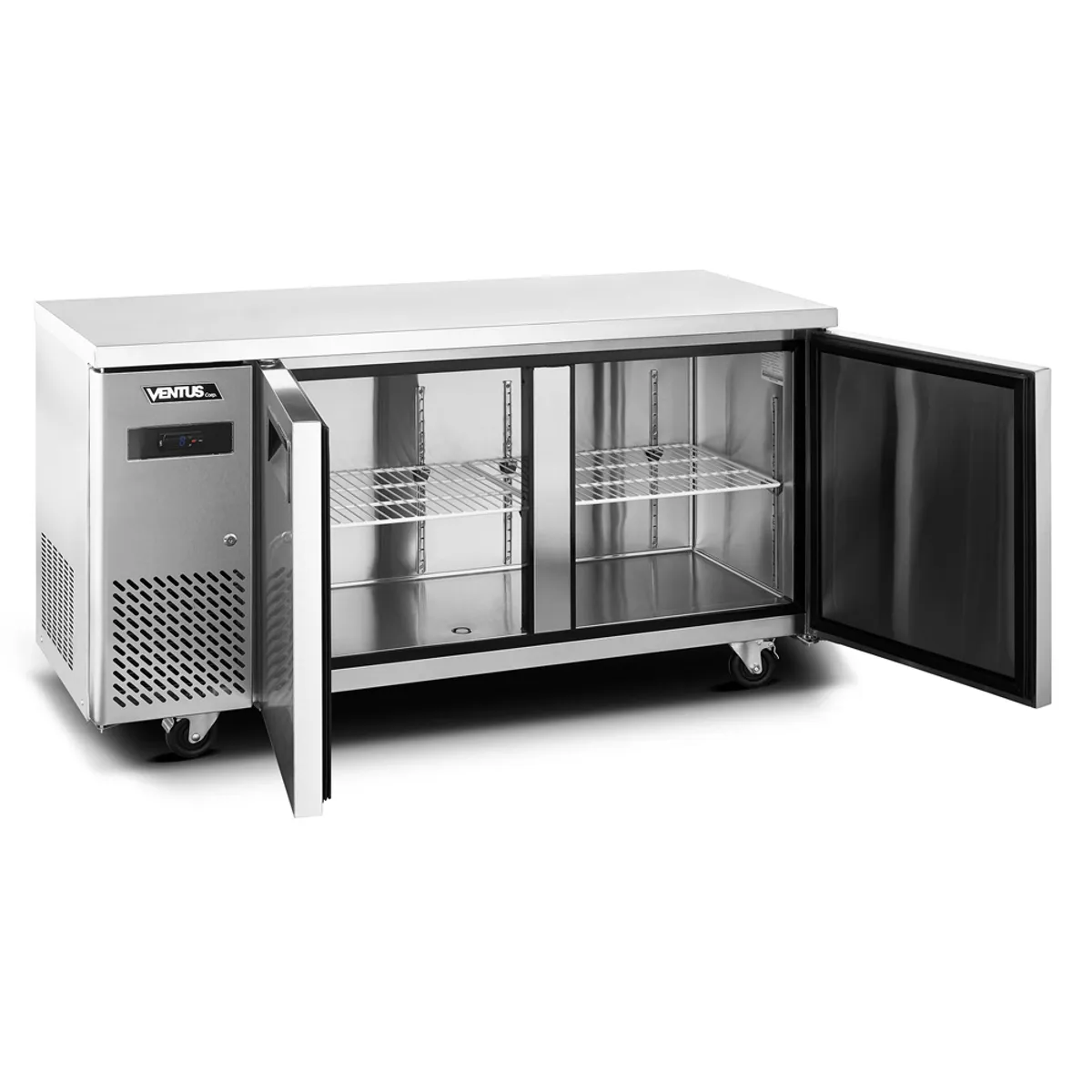 VENTUS - Mesa Refrigerada Acerada con 2 puertas de 300 Litros, VMR2PS-260 – Ventus